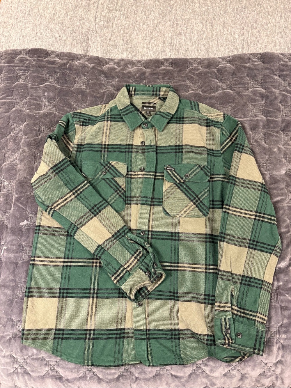 Brixton Green Plaid Long-Sleeve Button-Down Shirt Standard Fit/Bowery